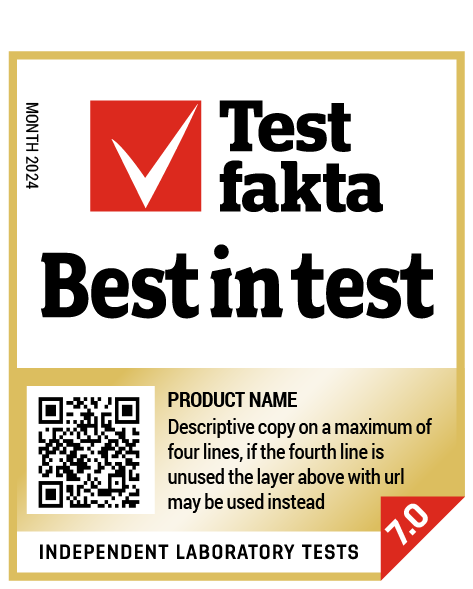 Best in test label